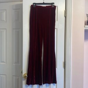 Flying tomato maroon velvet flare pants